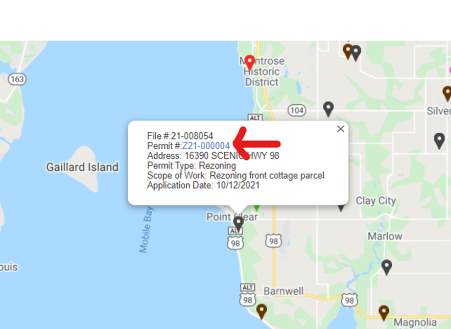 step 4 image click the permit number in the marker details