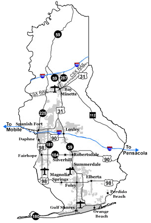 Baldwin County Municipalities Map