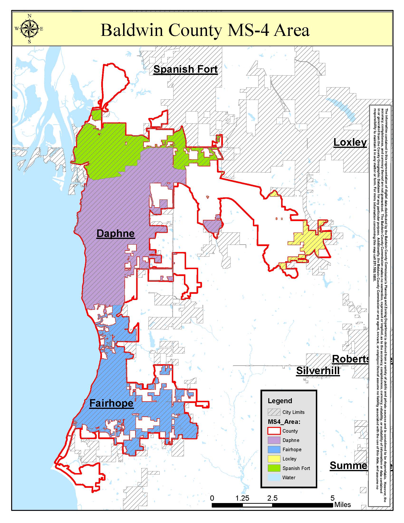 Map of Baldwin County MS-4 Area